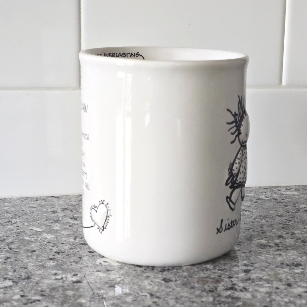 Children of the Inner Light Sister In Law Mug White Black‎ Gingham Handle Marci - Picture 5 of 11